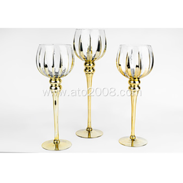 Gold Glass Candle Holder